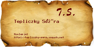 Tepliczky Sára névjegykártya